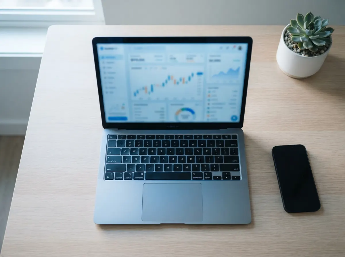 Cloud accounting dashboard open on a laptop in a Dubai office