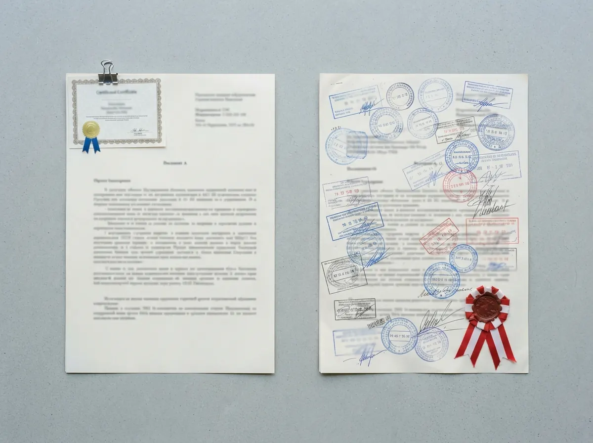 Electronic attestation of commercial invoices and certificates of origin