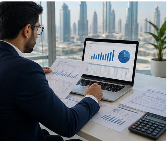 Generated Accounting & Bookkeeping Services in Dubai, UAE visual for prepare useful reports with UAE business documents and compliance planning