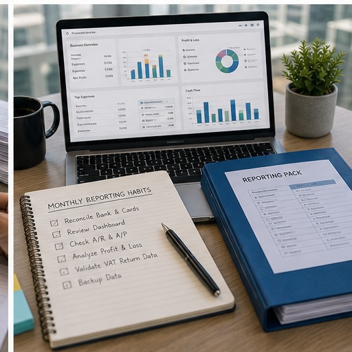 Generated Accounting Software & Support in Dubai, UAE visual for improve reports and user habits with UAE business documents and compliance planning