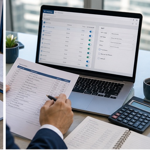 Generated Accounting Software & Support in Dubai, UAE visual for configure accounts and vat codes with UAE business documents and compliance planning