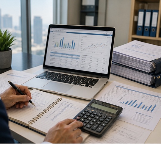 Generated Management Accounting in Dubai, UAE visual for track cash flow and working capital with UAE business documents and compliance planning