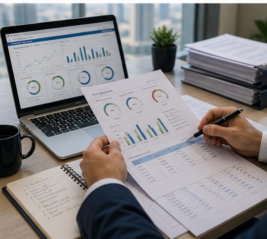 Generated Management Accounting in Dubai, UAE visual for measure kpis and margins with UAE business documents and compliance planning