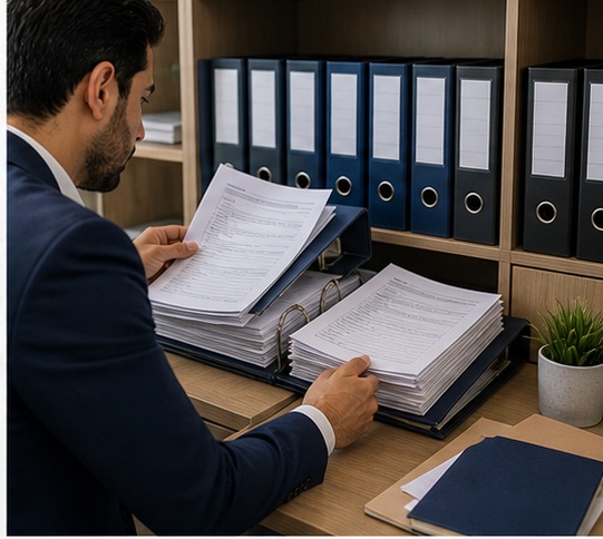 Generated On-Site Accounting Services in Dubai, UAE visual for organize records at the office with UAE business documents and compliance planning