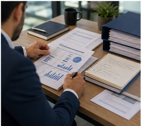 Generated On-Site Accounting Services in Dubai, UAE visual for report findings clearly with UAE business documents and compliance planning