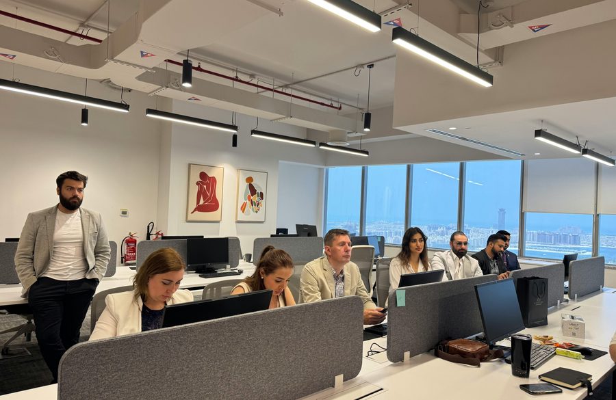 Dubai office team handling VAT and finance records