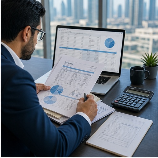 Generated VAT Return Filing in Dubai, UAE visual for reconcile output and input vat with UAE business documents and compliance planning